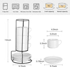 Cappuccino Cups Set of 4, 8oz Stackable Coffee Cups Set - Image 2