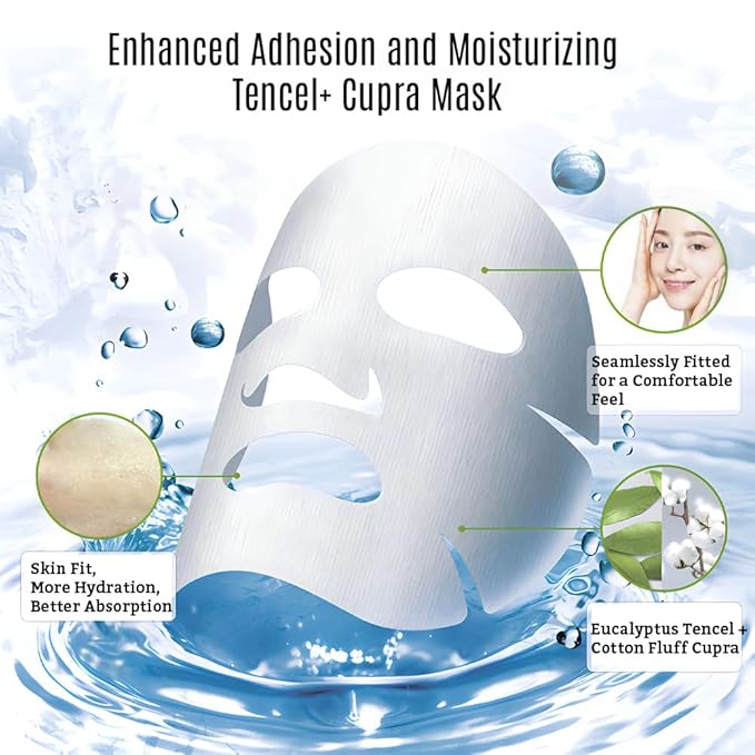 Amino Brightening & Clearing Facial Sheet Mask | Vitamin C, Lotus Extract for Acne Scars, Hyperpigmentation, Dark Spots, Even Skin Tone (5 Sheets)