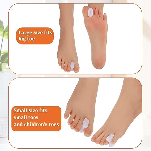 12Pcs Bunion Corrector Gel Toe Separators Soft Toe Spacers Overlapping Toes Pads Gel Orthotics for Men Women Sports Activities Calluses Crooked Toes Hammertoe Straighten Pain Relief (6L)
