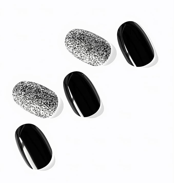 NOVA, Female Founded, Semi Cured Gel Nail Strips (Black Matter) - The 10 Minute Manicure. Salon-Quality, Works with Any Nail Lamp, Easy to Apply & Remove - Incl. Nail File & Stick (Black Matter)