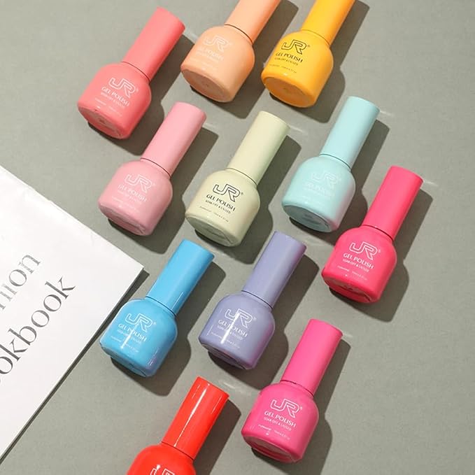 JR 15ml 6 Pcs Gel Nail Polish Set Colorful Collection Pink Nail Polish Kit Soak off UV Gel Polish Manicure Nail Salon for Women (137H, 15ml)