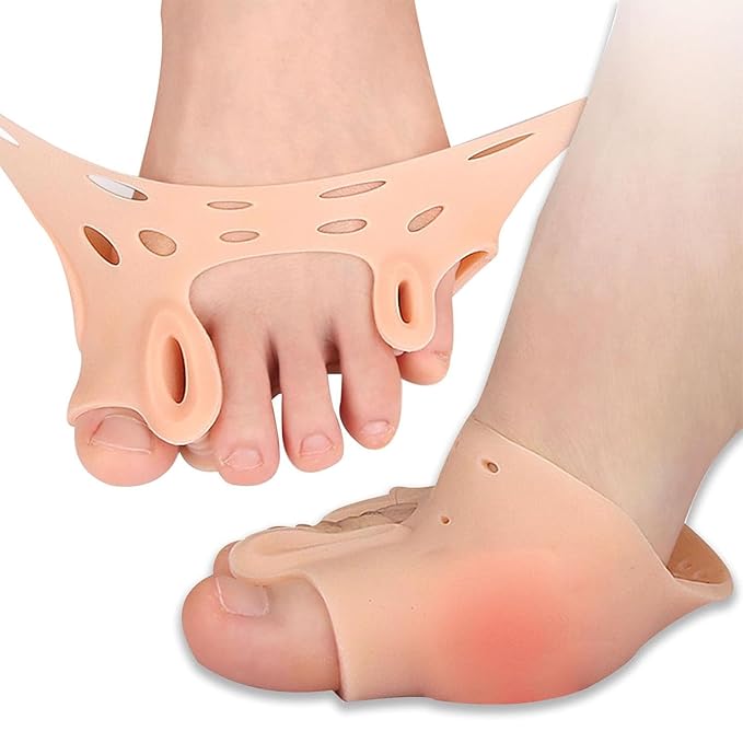 Silicone Toe Separators- Toe Separator for Women, Hallux Valgus Relief - Toe Straightener & Spacer for Women & Men (Multicolored-4PCS)