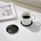 Set of 6 Abstract Black Marble Coasters - Image 2