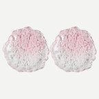 Lead-Free Crystal Glass Irregular Plate Coasters, Gradient Pink, 14.5cm by Boxonly