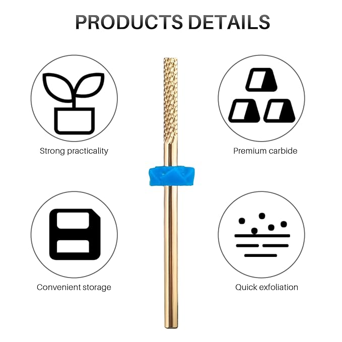 5pcs Ceramic Nail Drill Bits Set, Cuticle Bit for Acrylic Gel Nails Polishing Manicure Pedicure, Efile Remover Safety Bit for Home Salon