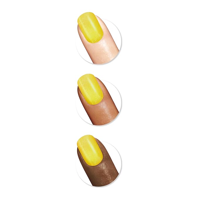Sally Hansen Miracle Gel Salon Quality Nail Polish | Gel-Like Formula, Two-Step System, No UV Light Needed, Long Lasting | Opaque, Shimmery | 898 Catching Fireflies | Bright Yellow Nail Color