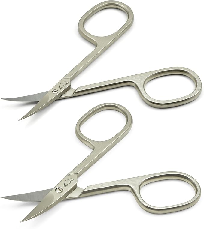 Mont Bleu Set of 2 Scissors: Nail Scissors & Cuticle Scissors made in Italy | sharpened in Solingen
