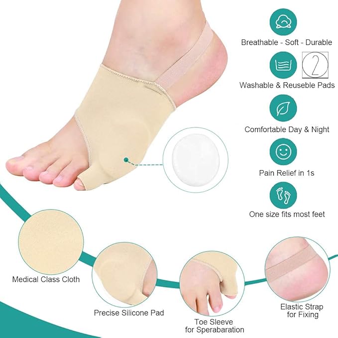 Tailor Bunion Corrector, Bunion Pads for Pinky Relief, Tailors Bunion Splint for Toe Straightener, Little Toe Separator, Overlapping, Soft Silicone Gel Bunions Pad With Anti-Slip (L)