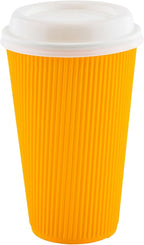 Restaurantware Ripple Wall Coffee Cups 500 Count 16 Ounce Insulated Yellow - Image 6