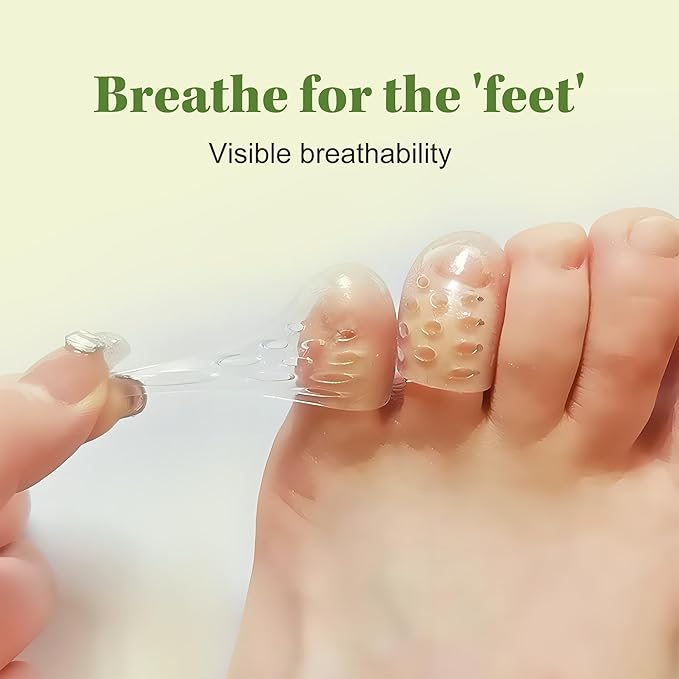 50 Pcs Silicone Toe Protectors Women, Gel Anti-Friction Toe Protector Breathable, Soft Clear Little Toe Protectors Women, Toe Sleeves for Corns, Blisters and Pain Relief