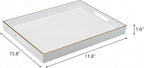 15.8" x 11.8" White Plastic Serving Tray - Image 3