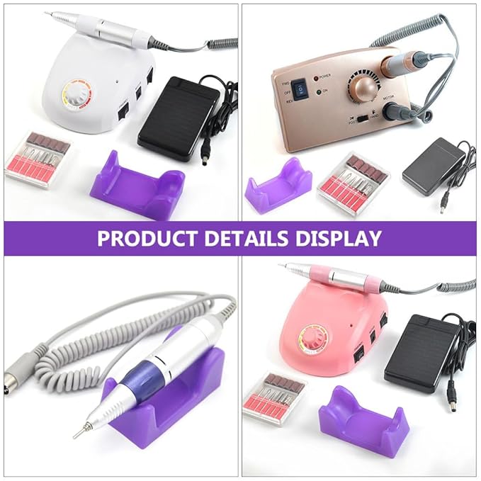 Nail Drill Handle Holder Stand - 2 Pack Plastic Manicure Shop Supply Organizer Nail Drill Rack Handpiece Holder for Salon and Home Electric Grinder Handle - Random Color, 3.7x1.9x1.4in