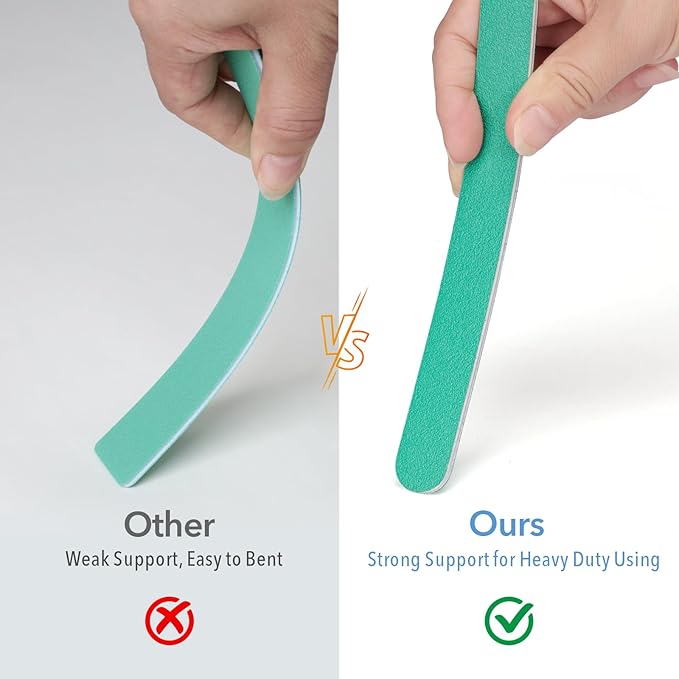 Nail File, 24 PCS Fingernail Files 7 inches 100/180 Grit Emery Boards for Nails - Heavy Duty Professional Nail Files Washable for Acrylic, Gel, Dip Powder, and Poly Gel Nail