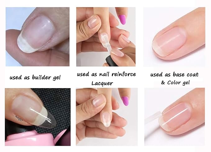 AIMEILI Builder Nail Gel, Hema Free, Cruelty Free, Vegan, Nail Strengthener Enhancement Building Rubber Base Coat for Manicure - BD1024