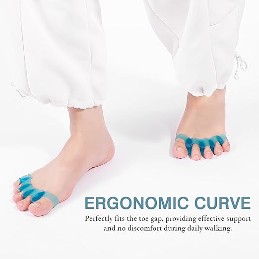 2PCS Toe Spacers for Women and Men, Toe Separators for Pedicure, Bunion Corrector, Hammer Toe Straightener, Plantar Fasciitis, Toe Spreaders for Foot Pain Relief and Foot Health.