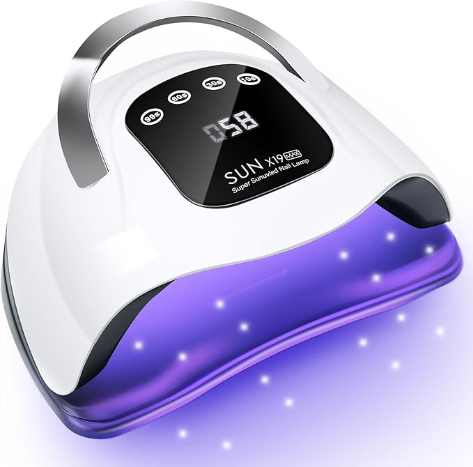 Wisdompark 320W UV LED Nail Lamp, Nail Dryer for Gel Polish with 72Pcs Lamp Beads and Automatic Sensor/4 Timer Setting Professional Nail Art Tools