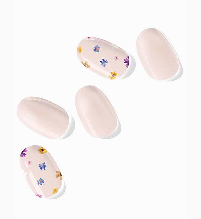 NOVA, Female Founded, Semi Cured Gel Nail Strips (Wildflower) - The 10 Minute Manicure. Salon-Quality, Works w/Any Lamp, Easy to Apply - Incl. Nail File & Stick (Wildflower)