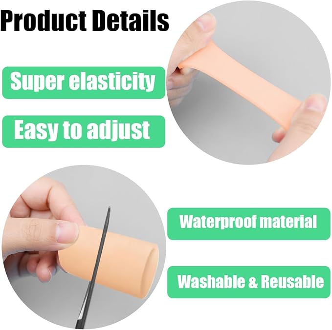 12 Pack Gel Toe Caps and Protectors, Silicone Toe Protectors for Missing or Ingrown Toenails Toe Caps and Sleeves for Shoes Protect Toe from Rubbing and Friction (Large, Beige)