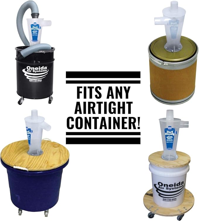 Oneida Air Systems Dust Deputy DIY Anti-Static Retrofit Cyclone Separator for Wet/Dry Shop Vacuums (DD DIY)