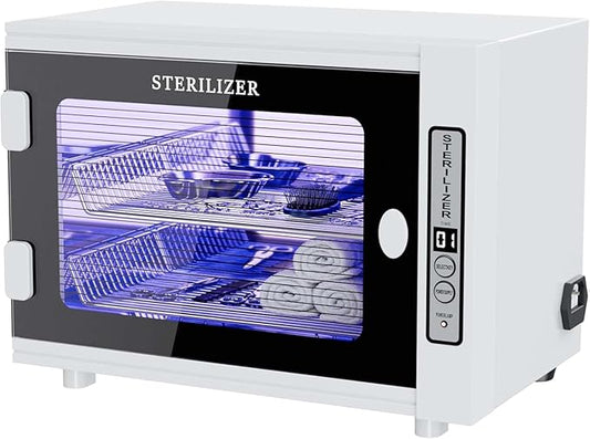 Nail Tool Cabinet, 12L Large Capacity Sanitizer Cleaning Supplies, Multi-Functional Nail Cleaner Box Manicure Tool Cleaning Cabinet Equipment Sanitizing for Beauty, Nail Salon Tool, Toy, Towel (WE)