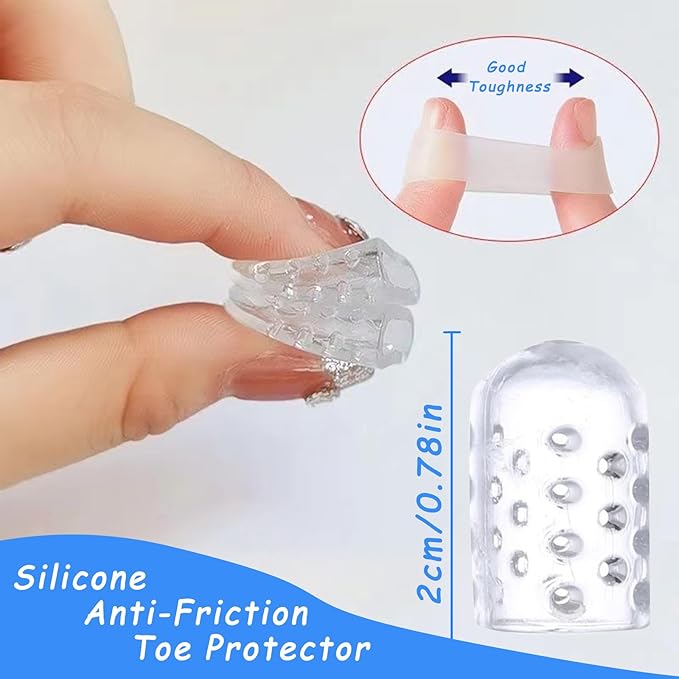Silicone Anti-Friction Toe Protector, Silicone Toe Protectors, 2024 New Gel Toe Protectors, Breathable Little Toe Covers, Blisters, Calluses, and Corns Protection (100PCS)