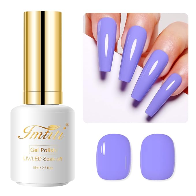Imtiti Purple Gel Nail Polish, 15ML Vibrant Purple Gel Polish Autumn Winter DIY Nail Art Starter Manicure Salon Kit