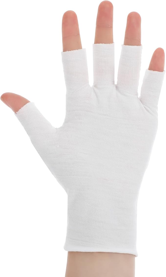7 Pairs White 100% Cotton Gloves, Moisturizing Gloves for Dry Hands & Overnight Care, Breathable Moisturizing Night Glove for Women & Men