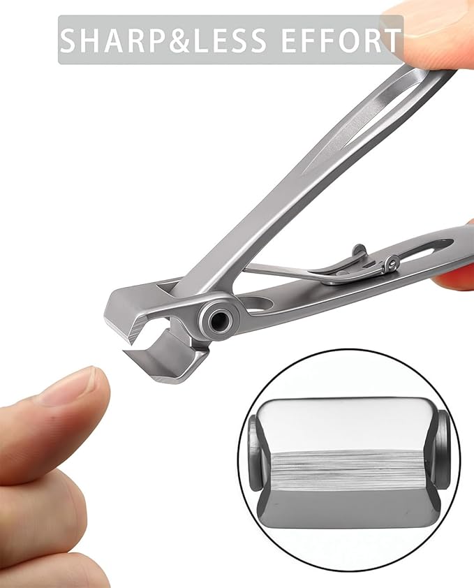 Nail Clipper Set,Straight Blade Nail Clippers for Thick Toenails, Professional Stainless Steel Fingernail Toenail Clippers for Men
