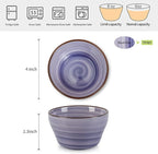 Selamica Ceramic 8oz Bouillon Cups 4 Inch Small Dessert Bowls - Image 2