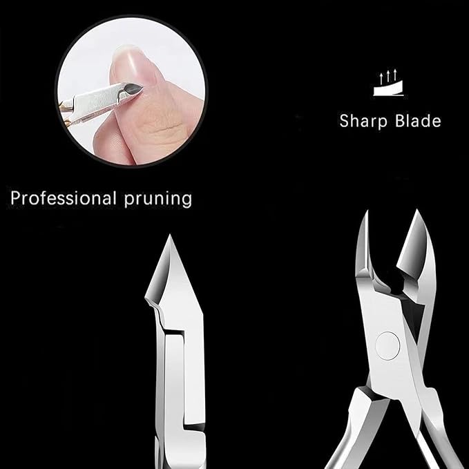 4 PCS Professional Cuticle Remover Kit Stainless Steel Nail Care Tools with Trimmer Pusher Precision Nippers for Perfect Manicure