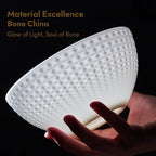 18Pc Rhombus Edge White Bone China Set, Service - Image 6