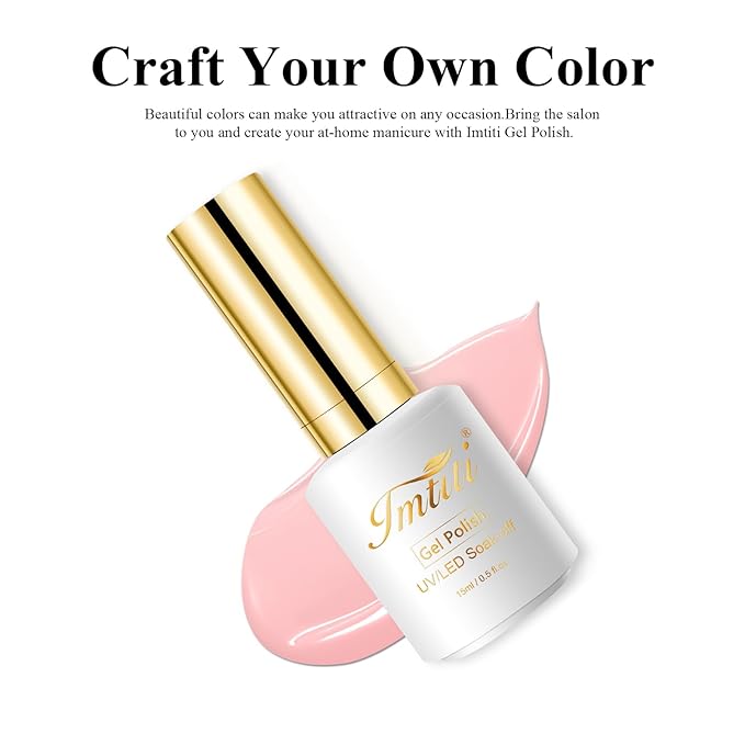 Imtiti Jelly Gel Polish, 15ML Sheer Nude Pink Jelly Gel Nail Polish Translucent Spring Summer Nail Gel Polish LED UV Gel Nail Polish for Nail Art DIY Manicure
