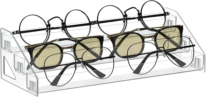 Sunglasses Organizer - Clear Eyeglasses Display - Eyeglasses Storage - Essential Oils Holder(3 Layer)