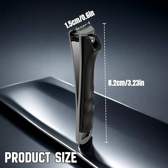 Heavy-Duty Large Nail Clippers,Ultra Sharp Heavy Duty Clippers with Ergonomic Lever,Toenail Clippers with Frosted Non-Slip Handles,Comes with a Leather case, Making it More Suitable as a Gift -Black