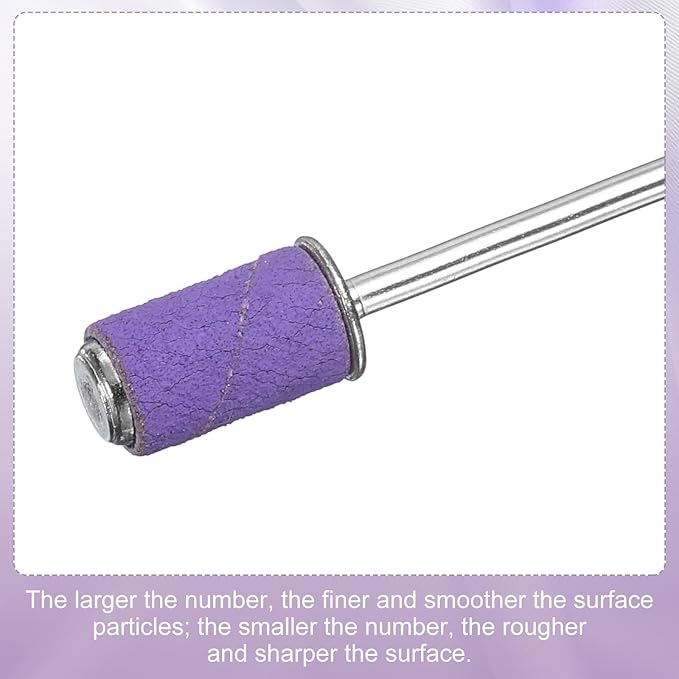 HARFINGTON 100pcs Small Sanding Bands 180 Grit for Nail Drill Bits Mini Sanding Band for Nails Gel Manicures Purple