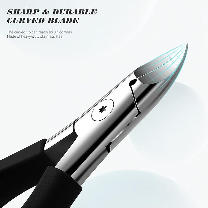 FVION Toenail Clippers, Professional Thick & Ingrown Toe Nail Clippers for Men & Seniors, Velvet-Soft Handle Toenail Cutter/Colorful Nail Clippers, High Grade Stainless Steel
