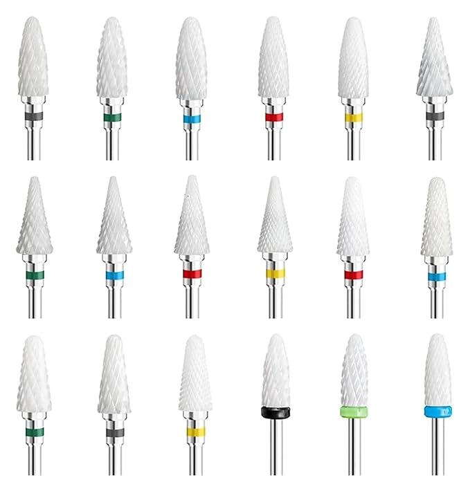 WWJN 5Pc Ceramic Nail Art Drill Bits Rotary Cutter Clean Apparatus for Manicure Nail Milling Machine Accessories Removal Nail Gel Tool