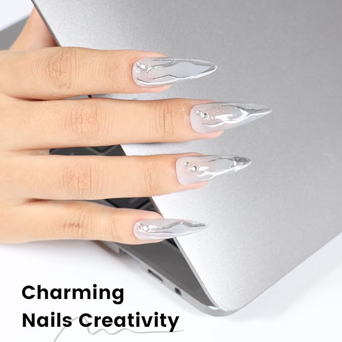 4 Jars Pearl Chrome Nail Powder Set, Metallic Mirror Effect Holographic Pigment Powder Mermaid Pearlescent Iridescent Chrome Nail Powder Nail Art Decoration Gift for Home & Salon