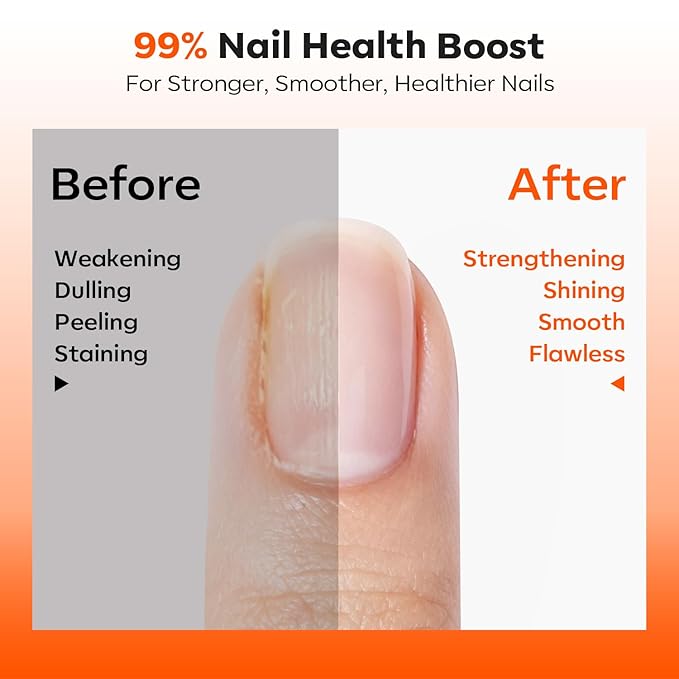 modelones Nail Strengthener and Growth Clear Nail Polish Scented Nail Repair for Damaged Nails Hardener Extra Strong and Growth for Women Nail Care Natural Concealer Foundation 15 Ml 0.5 Fl Oz