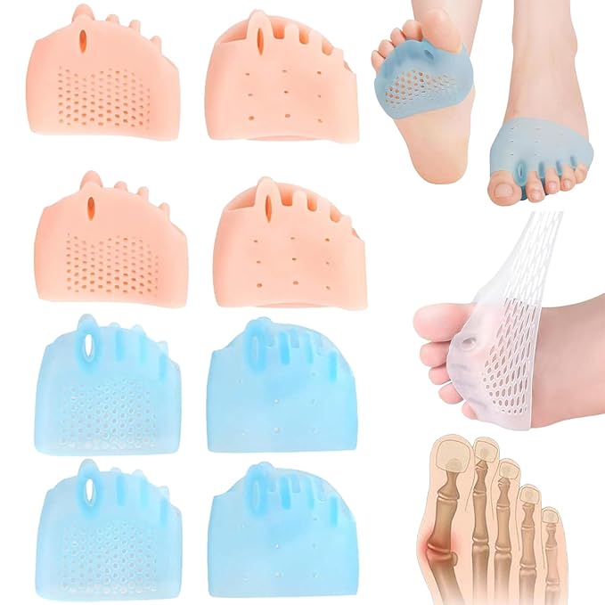 Hyggear Toe Bunion Corrector for Women Nighttime, Silicone Toe Separators, Breathable and Soft, Prevent Friction, Relieve Pressure Manicure(4 sets) (B)