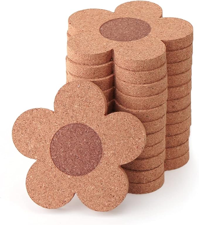 12PCS 3/8" Thick Cork Coasters for Drinks, Absorbent and Reusable Coaster Set by leean