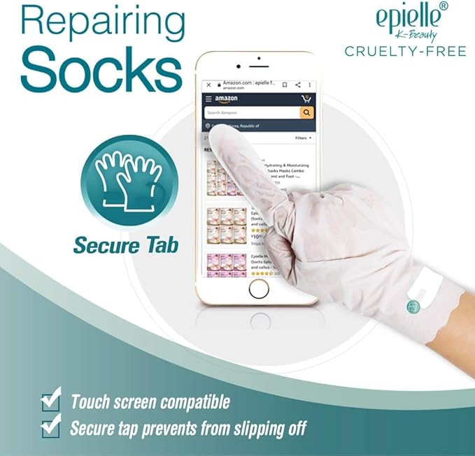 Epielle Intensive Repairing Hand Masks 6 Pairs, Deep Moisturizing Gloves for Dry, Cracked Hands, Repair with Coconut Oil & Milk Extract, Korean Skin Care, Spa Set, Self Care Gifts for Women