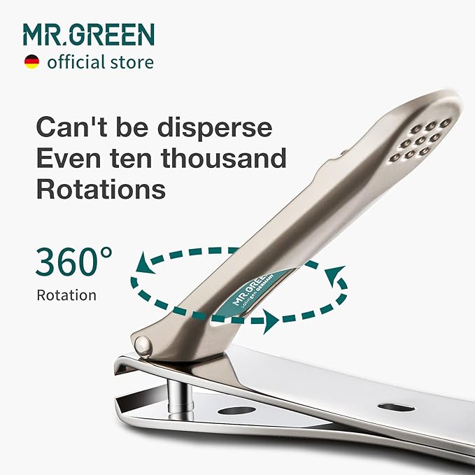 MR.GREEN Nail Clippers Curved Blades Fingernail Cut Nippers Manicure Scissors Stainless Steel Pedicure Tools (Large)