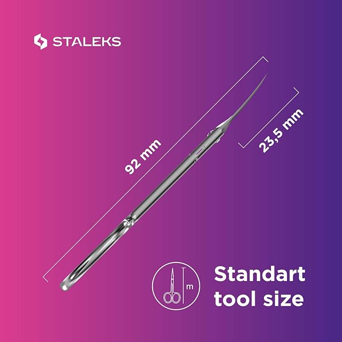 Staleks Pro Expert 50 Cuticle Scissors - Stainless Steel, Extra Fine Curved Blade for Precise Cuticle Trimming: Professional Manicure Scissors for cuticle SE-50/2