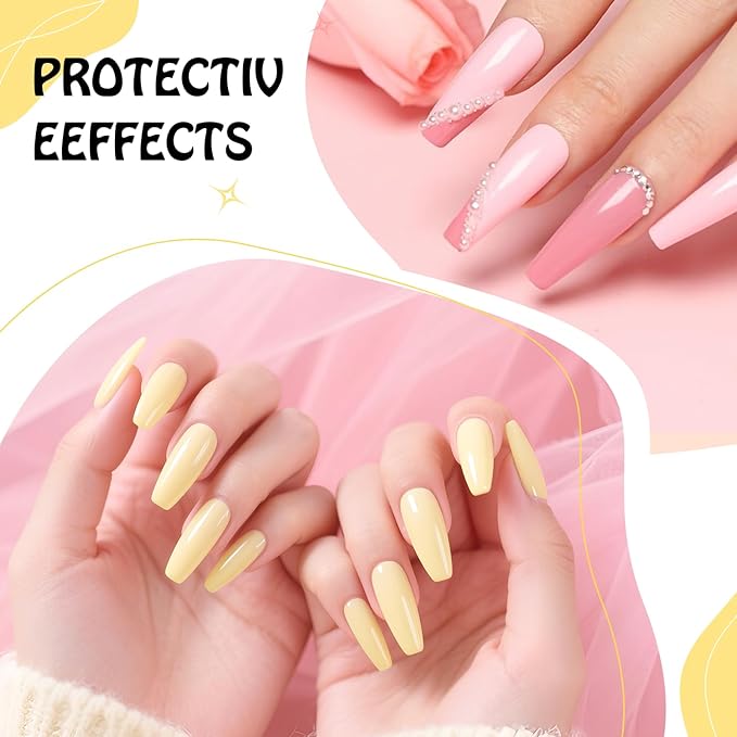 JODSONE 2Pcs 16.5ml Gel Top Coat No Wipe Clear Glossy Shine Finish Long Lasting No Soak Off Nail and Need U V Lamp Cured For Salon DIY Nail Art Design