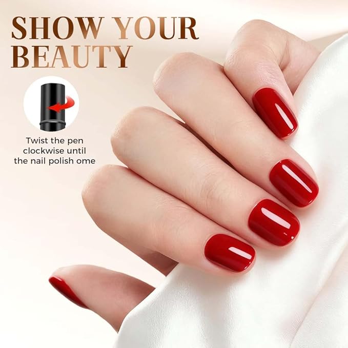 Nail Polish Pens, 3 in 1 Quick Dry Gel Polish Pens with 18 Colors 5ML, for DIY Nail Art, Easy Home Use for Women (Color 1-18)