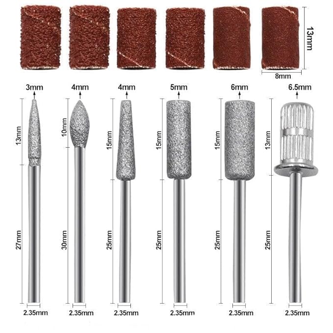 Pack of 2 Sets,Nail Drill bits Set,Premium 3/32''(2.35mm) Nail Bit Nail Art Tools for Professional Acrylic Gel Nails (Standard, 2)