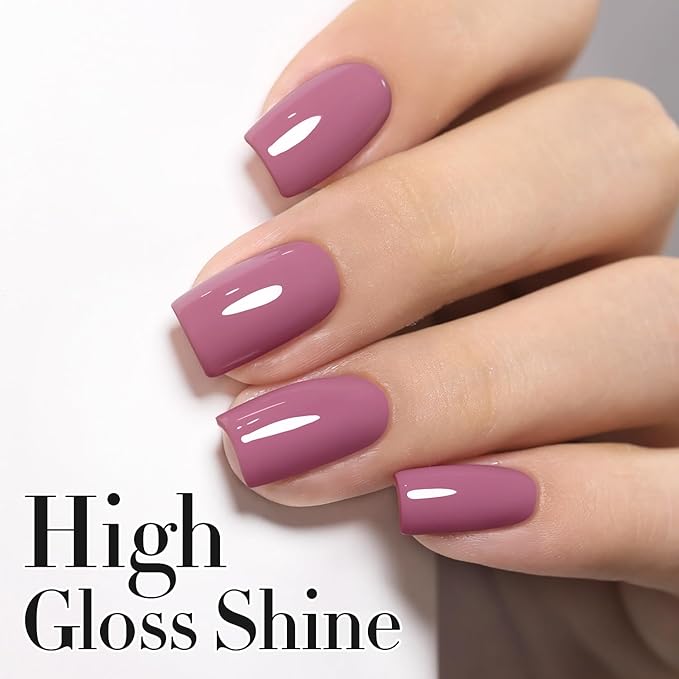 Double Rhythm Gel Polish 15ML Jelly Sheer Pastel Light Milky Color Pearl White Bottle 1 PC 0.5 OZ Full Size Nail Art Salon at Home (Wine Purple-D1469)