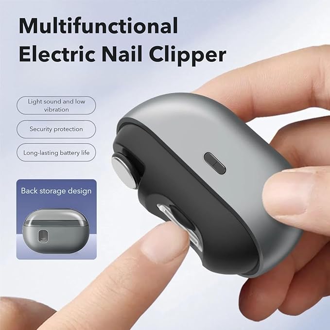 Easyclip Smart Nail Clipper,Fanyil 3 in 1 Easy Clip Electric Nail Clippers for Seniors,Designed for Extra Hard/Thick Hands Feet Nails,Polishing Clipper with Light (7-14 Day delivery)