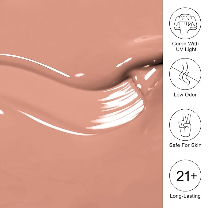 Imtiti Beige Gel Nail Polish, Beige Brown Gel Polish Autumn Winter Soak Off UV LED High Gloss Art Manicure Salon DIY Design 10ML